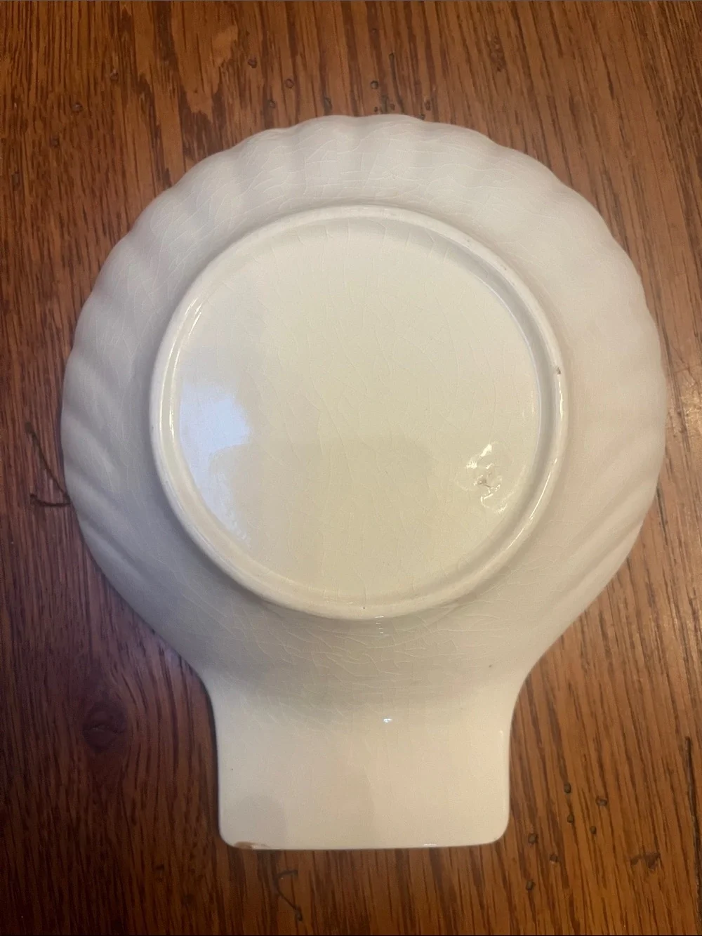 Vintage France Apilco White Porcelain Scallop Clam Shell Dish Trinket Nautical